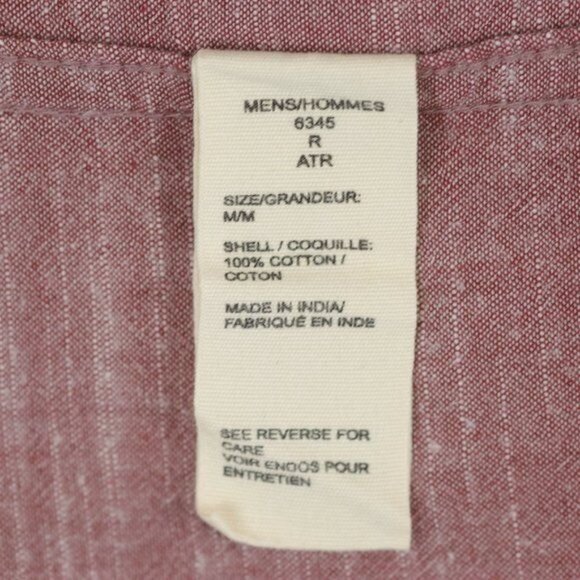 Woolrich Men's Medium Red Heather Cotton Casual Short Sleeve Button Up Shirt - Picture 7 of 8